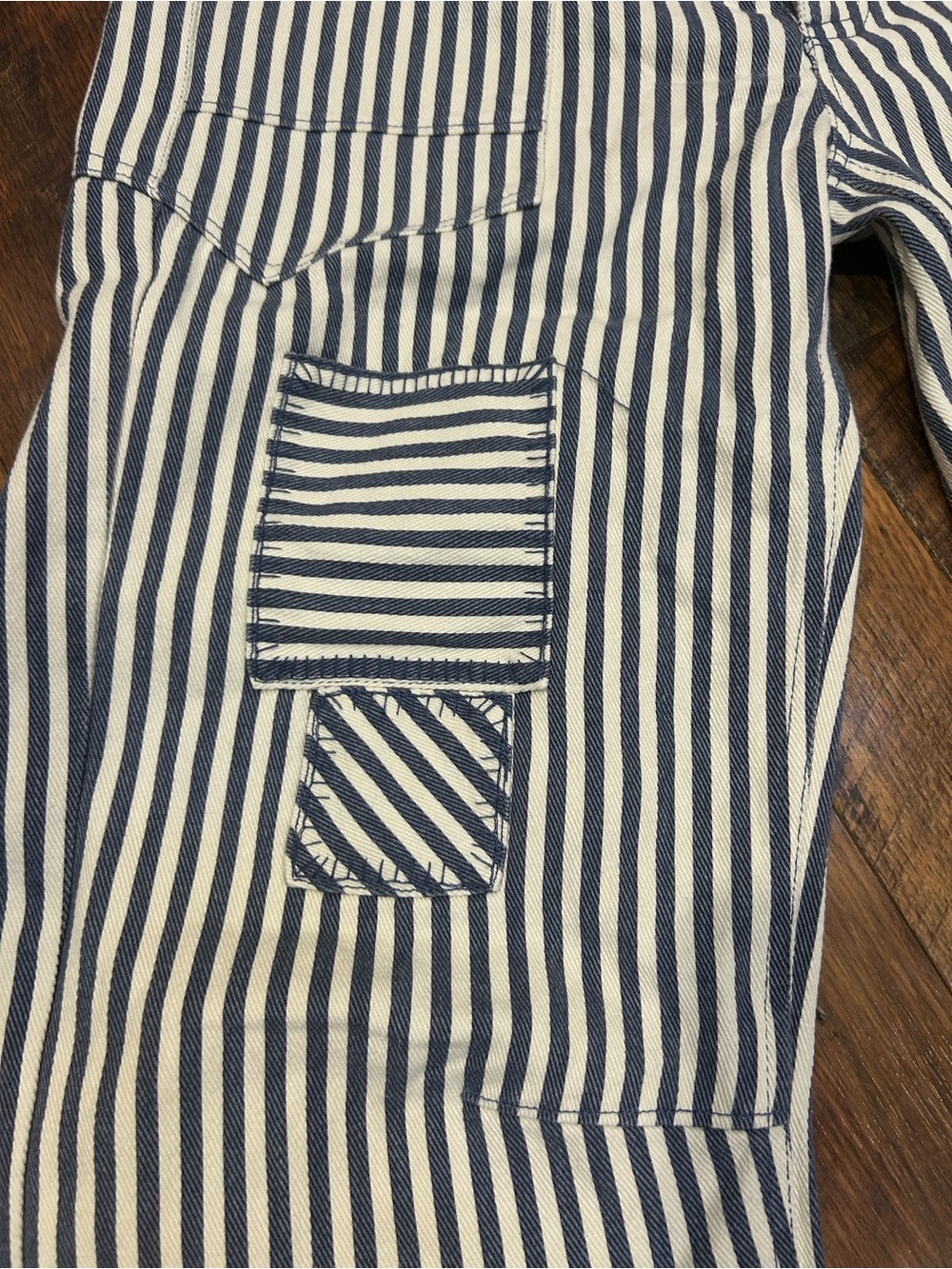 Bibi Striped Blue & White Casual Drawstring Pants - Picture 6 of 6
